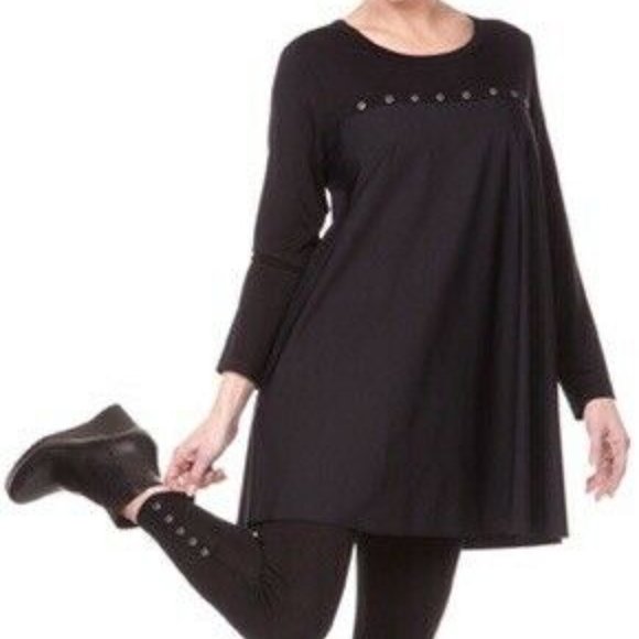 Jason USA Size MEDIUM Black Gray Oversized Tunic
